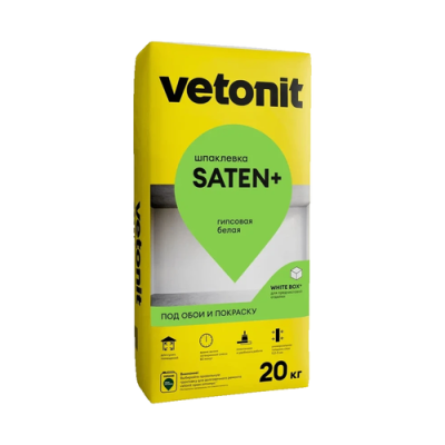 Шпаклевка гипсовая универсальная Vetonit Saten+, 20 кг